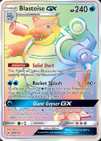 Carta Blastoise-GX (218/214) do set Elos Inquebráveis — Pokémon TCG | Bynx