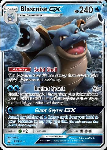 Carta Blastoise-GX (35/214) do set Elos Inquebráveis — Pokémon TCG | Bynx