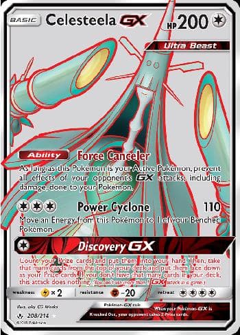 Carta Celesteela-GX (208/214) do set Elos Inquebráveis — Pokémon TCG | Bynx