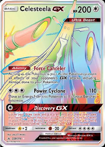 Carta Celesteela-GX (228/214) do set Elos Inquebráveis — Pokémon TCG | Bynx