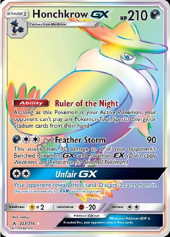 Carta Honchkrow-GX (223/214) do set Elos Inquebráveis — Pokémon TCG | Bynx