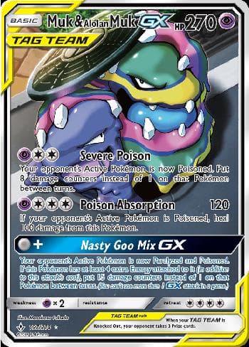 Carta Muk & Alolan Muk-GX (197/214) do set Elos Inquebráveis — Pokémon TCG | Bynx