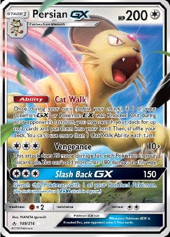 Carta Persian-GX (149/214) do set Elos Inquebráveis — Pokémon TCG | Bynx