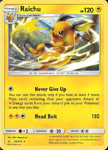 Carta Raichu (55/214) do set Elos Inquebráveis — Pokémon TCG | Bynx