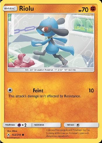 Carta Riolu (102/214) do set Elos Inquebráveis — Pokémon TCG | Bynx