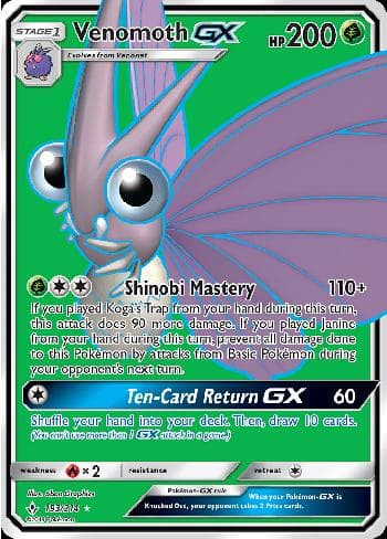 Carta Venomoth-GX (193/214) do set Elos Inquebráveis — Pokémon TCG | Bynx