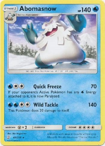 Carta Abomasnow (42/236) do set Sintonia Mental — Pokémon TCG | Bynx