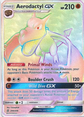 Carta Aerodactyl-GX (244/236) do set Sintonia Mental — Pokémon TCG | Bynx