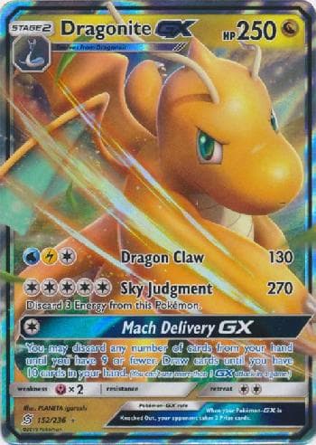 Carta Dragonite-GX (152/236) do set Sintonia Mental — Pokémon TCG | Bynx