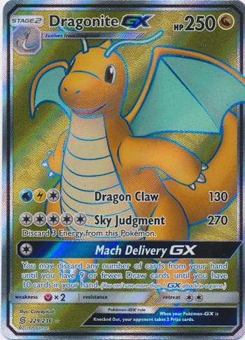 Carta Dragonite-GX (229/236) do set Sintonia Mental — Pokémon TCG | Bynx