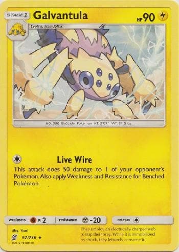 Carta Galvantula (62/236) do set Sintonia Mental — Pokémon TCG | Bynx