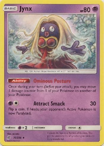Carta Jynx (76/236) do set Sintonia Mental — Pokémon TCG | Bynx