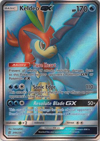 Carta Keldeo-GX (219/236) do set Sintonia Mental — Pokémon TCG | Bynx