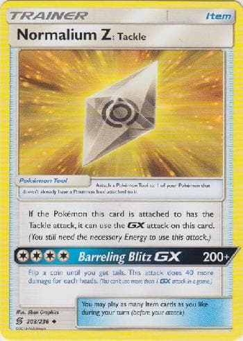 Carta Normalium Z: Tackle (203/236) do set Sintonia Mental — Pokémon TCG | Bynx