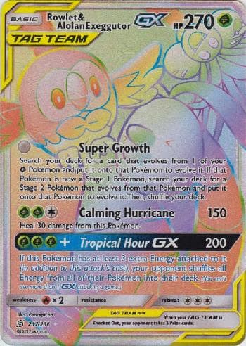 Carta Rowlet & Alolan-Exeggutor-GX (237/236) do set Sintonia Mental — Pokémon TCG | Bynx