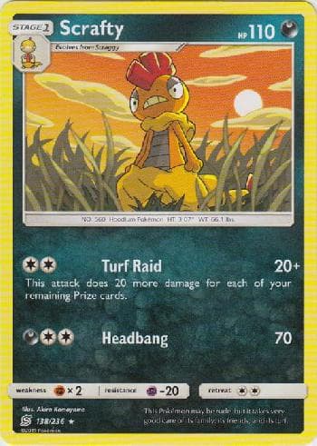 Carta Scrafty (138/236) do set Sintonia Mental — Pokémon TCG | Bynx
