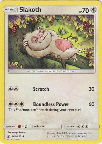 Carta Slakoth (168/236) do set Sintonia Mental — Pokémon TCG | Bynx