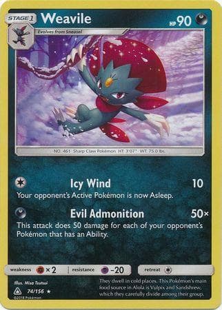 Carta Weavile (74/156) do set Ultraprisma — Pokémon TCG | Bynx
