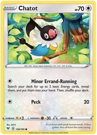 Carta Chatot (139/185) do set Voltagem Vívida — Pokémon TCG | Bynx