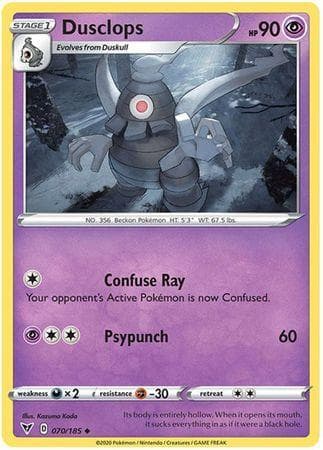 Carta Dusclops (70/185) do set Voltagem Vívida — Pokémon TCG | Bynx