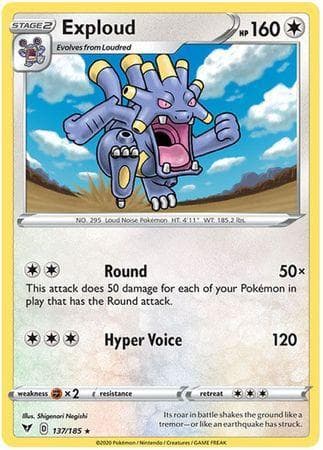 Carta Exploud (137/185) do set Voltagem Vívida — Pokémon TCG | Bynx