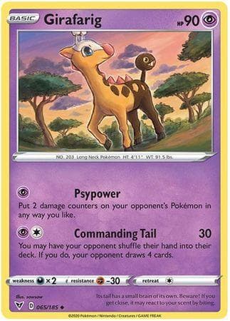 Carta Girafarig (65/185) do set Voltagem Vívida — Pokémon TCG | Bynx
