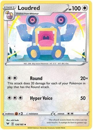 Carta Loudred (136/185) do set Voltagem Vívida — Pokémon TCG | Bynx