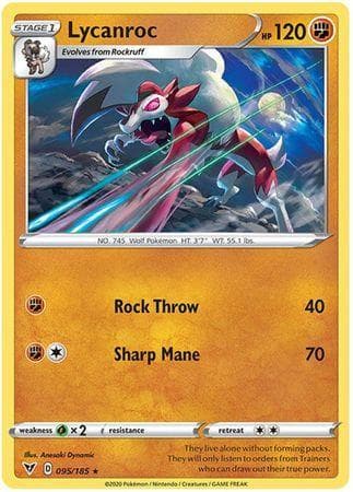 Carta Lycanroc (95/185) do set Voltagem Vívida — Pokémon TCG | Bynx