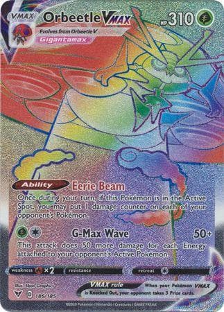 Carta Orbeetle-VMAX (186/185) do set Voltagem Vívida — Pokémon TCG | Bynx