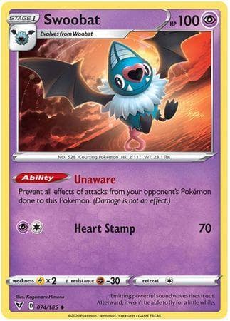 Carta Swoobat (74/185) do set Voltagem Vívida — Pokémon TCG | Bynx