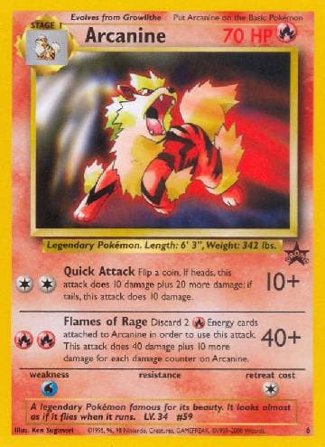 Arcanine (6/53) — Wizards Black Star Promos