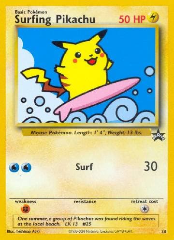 Surfing Pikachu (28/53) — Wizards Black Star Promos