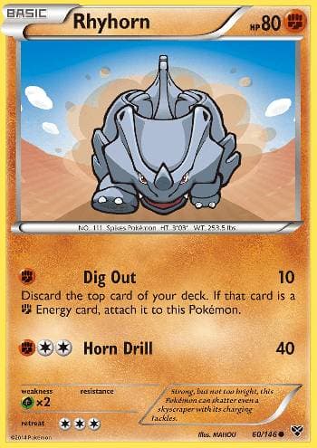 Carta Rhyhorn (60/146) do set XY — Pokémon TCG | Bynx