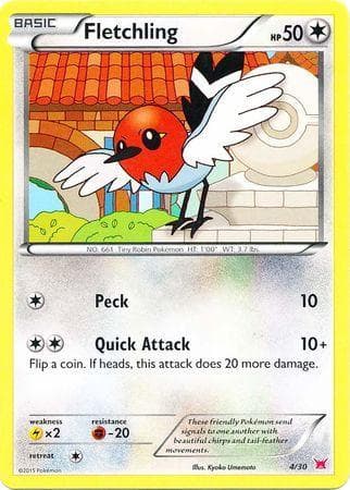Fletchling (Pink Symbol) (4/30) — XY Trainer Kit: Latias and Latios