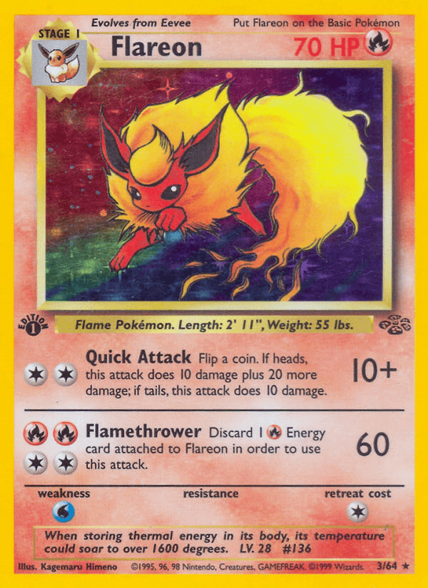 Carta Flareon 3/64 do set Jungle — Pokémon TCG | Bynx