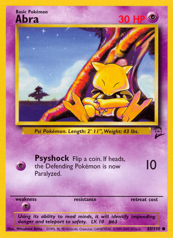 Carta Abra 65/130 do set Base Set 2 — Pokémon TCG | Bynx