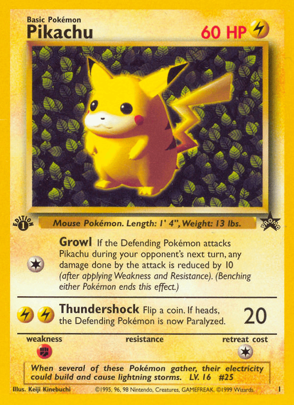 Carta Pikachu 1/53 do set Wizards Black Star Promos — Pokémon TCG | Bynx