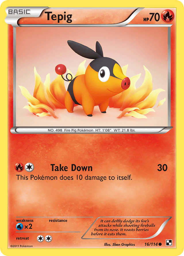 Carta Tepig 16/114 do set Black & White — Pokémon TCG | Bynx