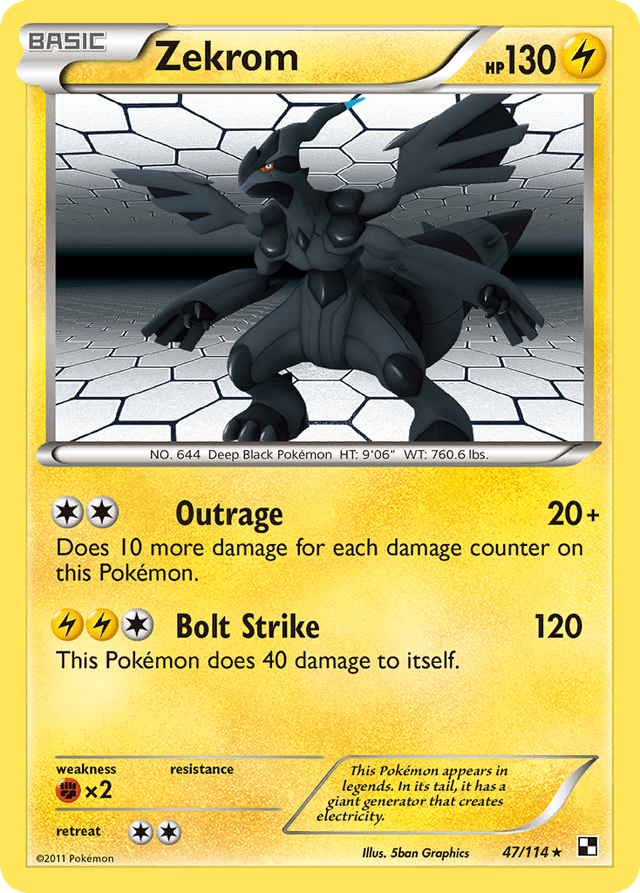 Carta Zekrom 47/114 do set Black & White — Pokémon TCG | Bynx