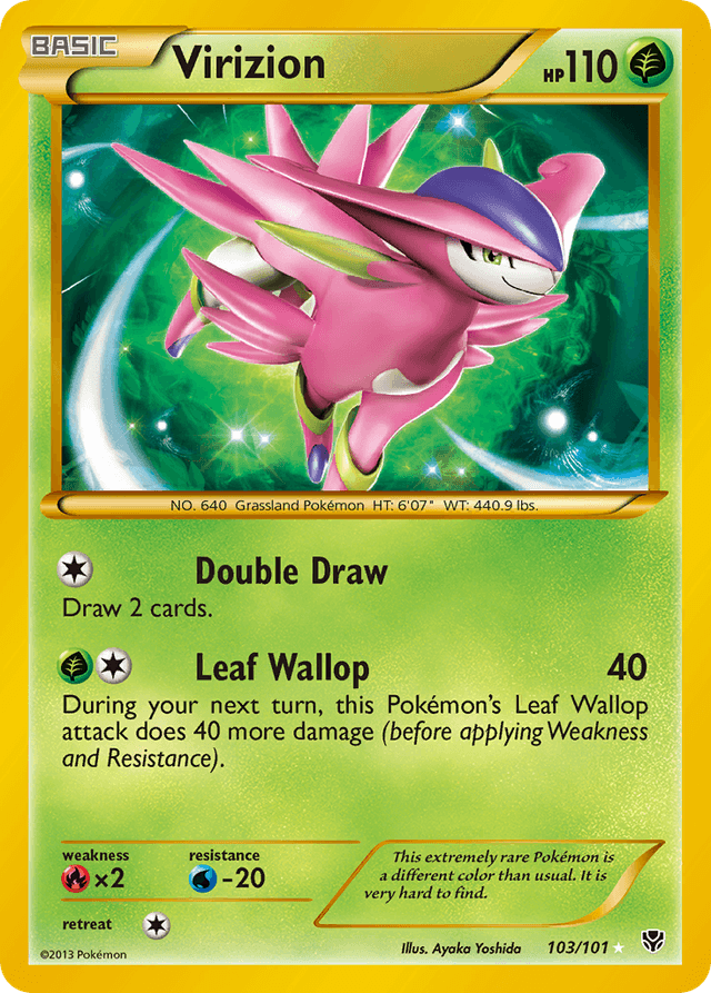 Carta Virizion 103/101 do set Plasma Blast — Pokémon TCG | Bynx