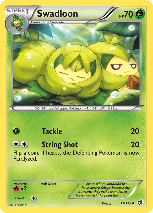 Carta Swadloon 11/113 do set Legendary Treasures — Pokémon TCG | Bynx