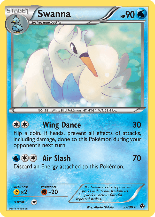 Carta Swanna 27/98 do set Emerging Powers — Pokémon TCG | Bynx