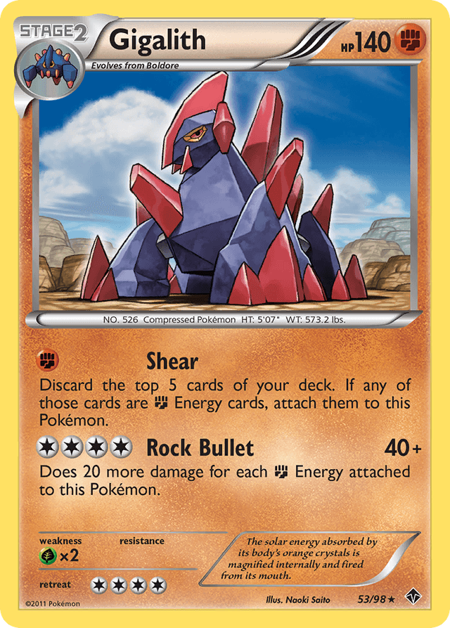 Carta Gigalith 53/98 do set Emerging Powers — Pokémon TCG | Bynx