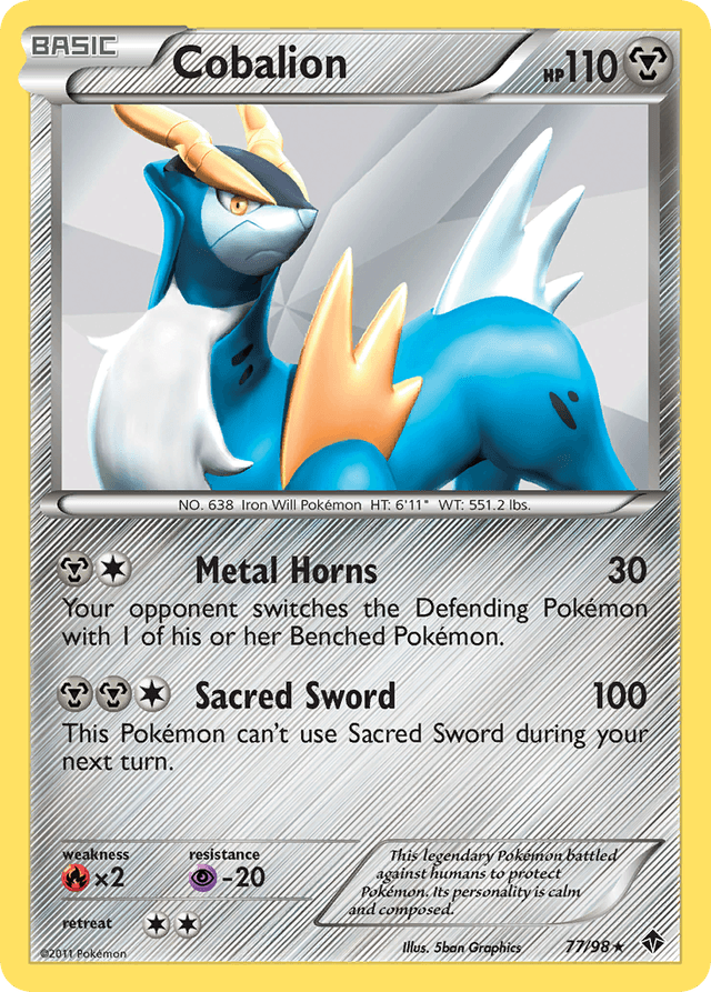 Carta Cobalion 77/98 do set Emerging Powers — Pokémon TCG | Bynx