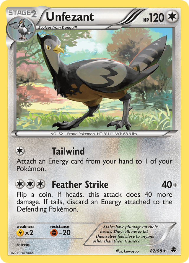 Carta Unfezant 82/98 do set Emerging Powers — Pokémon TCG | Bynx