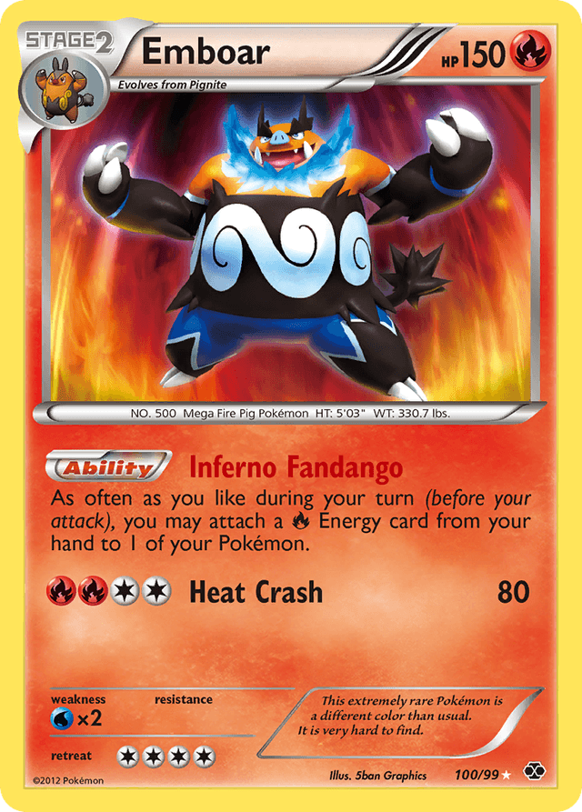 Carta Emboar 100/99 do set Next Destinies — Pokémon TCG | Bynx