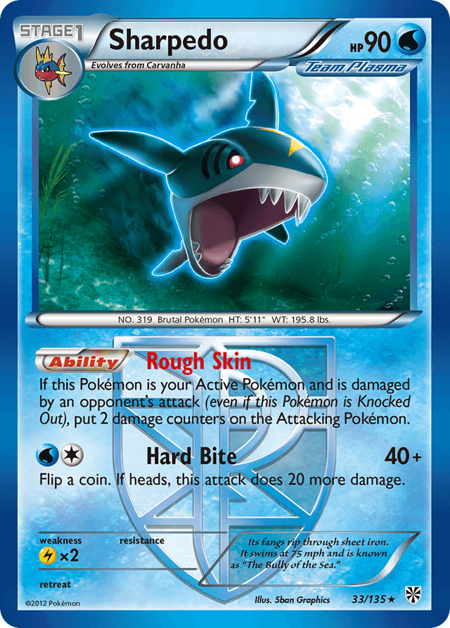 Carta Sharpedo 33/135 do set Plasma Storm — Pokémon TCG | Bynx