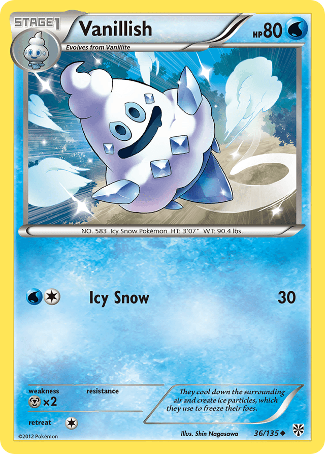 Carta Vanillish 36/135 do set Plasma Storm — Pokémon TCG | Bynx