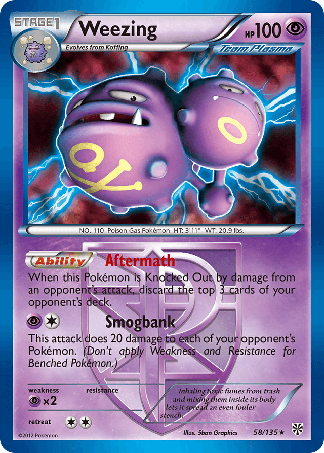 Carta Weezing 58/135 do set Plasma Storm — Pokémon TCG | Bynx