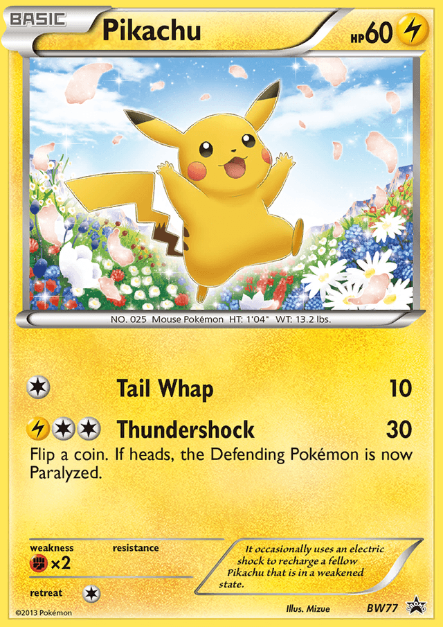 Carta Pikachu BW77/101 do set BW Black Star Promos — Pokémon TCG | Bynx